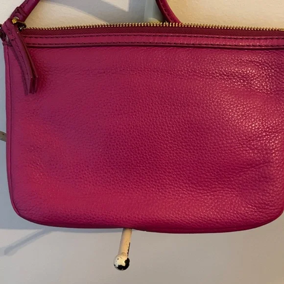 Fossil Women's Magenta Leather Crossbody Bag - Picture 3 of 8